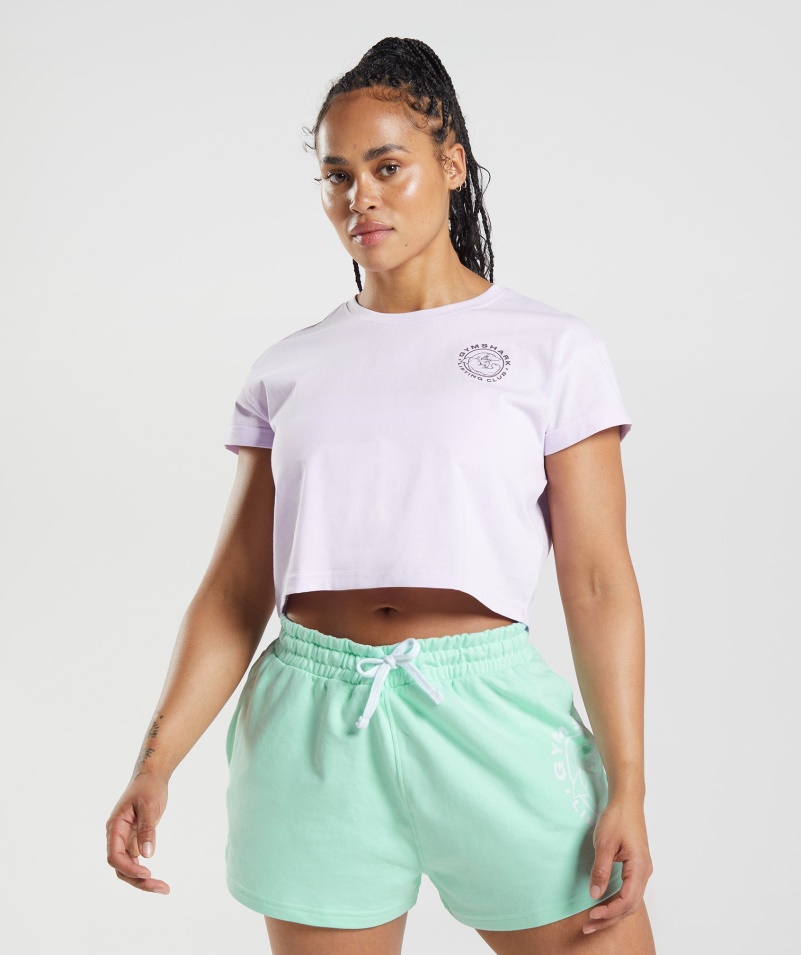 Gymshark Legacy Crop Top Vyblednutý Lila