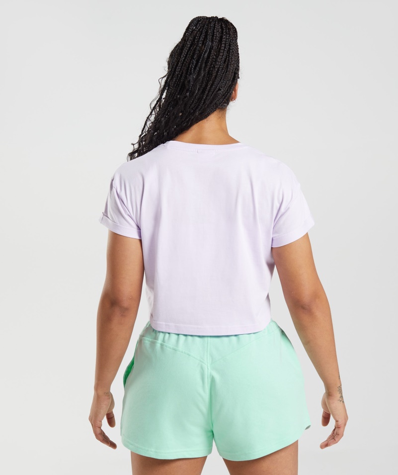 Gymshark Legacy Crop Top Vyblednutý Lila
