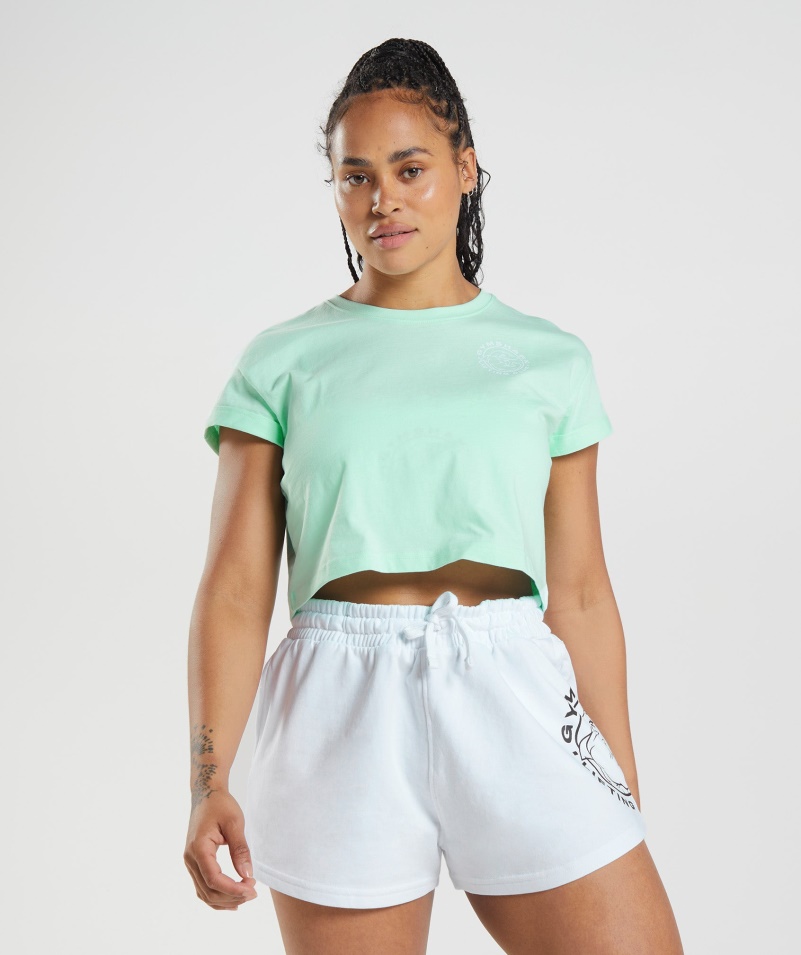 Gymshark Legacy Crop Top Turbo Blue