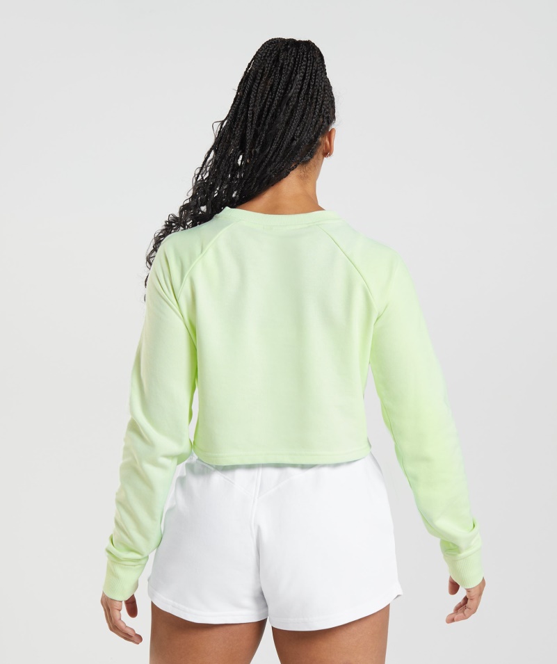 Gymshark Legacy Cropped Sveter Uhorka Zelená
