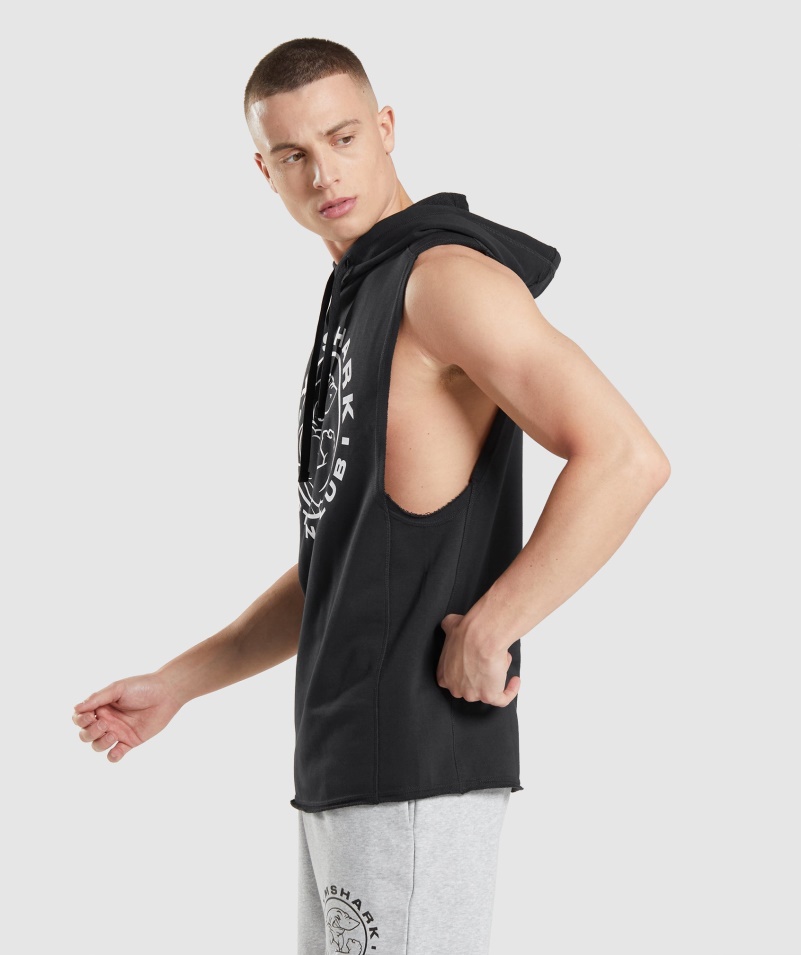 Gymshark Legacy Drop Arm Mikina S Kapucňou čierna