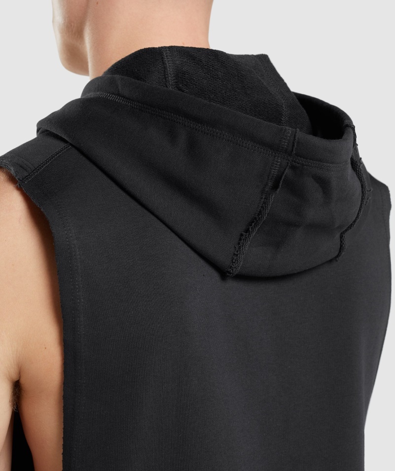 Gymshark Legacy Drop Arm Mikina S Kapucňou čierna