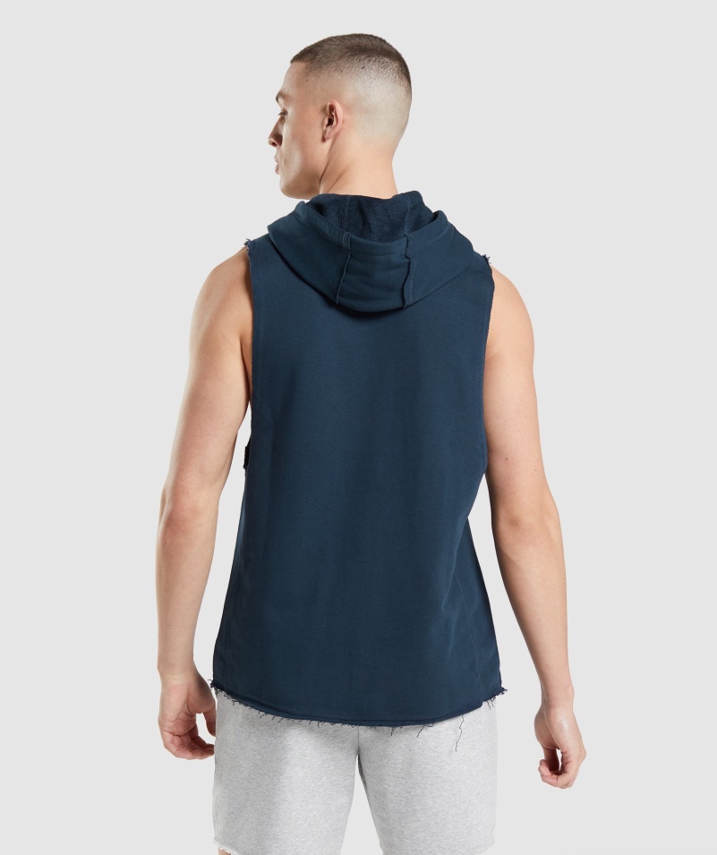 Gymshark Legacy Drop Arm Mikina S Kapucňou Námornícka