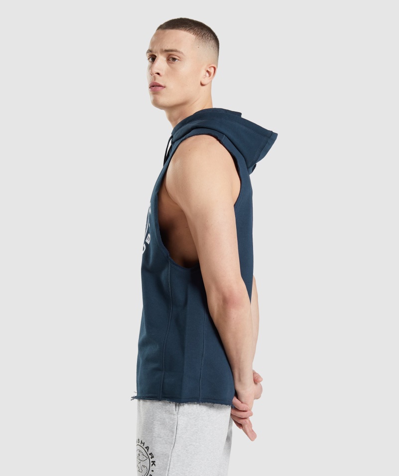 Gymshark Legacy Drop Arm Mikina S Kapucňou Námornícka
