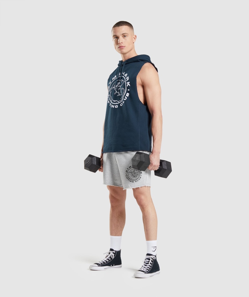 Gymshark Legacy Drop Arm Mikina S Kapucňou Námornícka