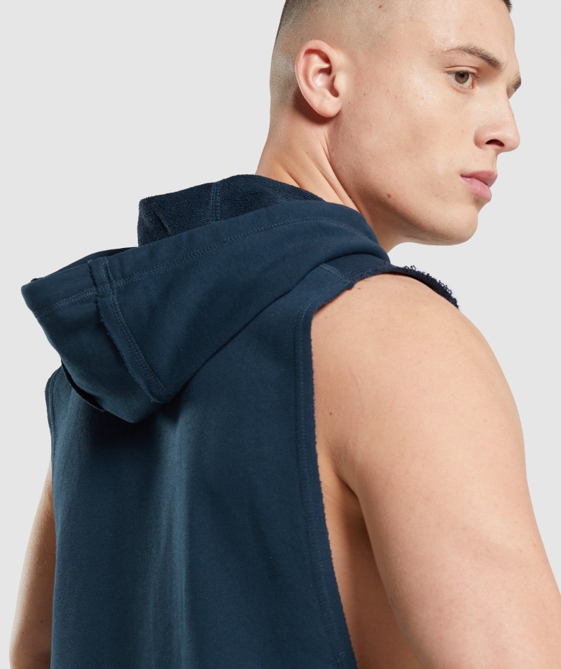Gymshark Legacy Drop Arm Mikina S Kapucňou Námornícka
