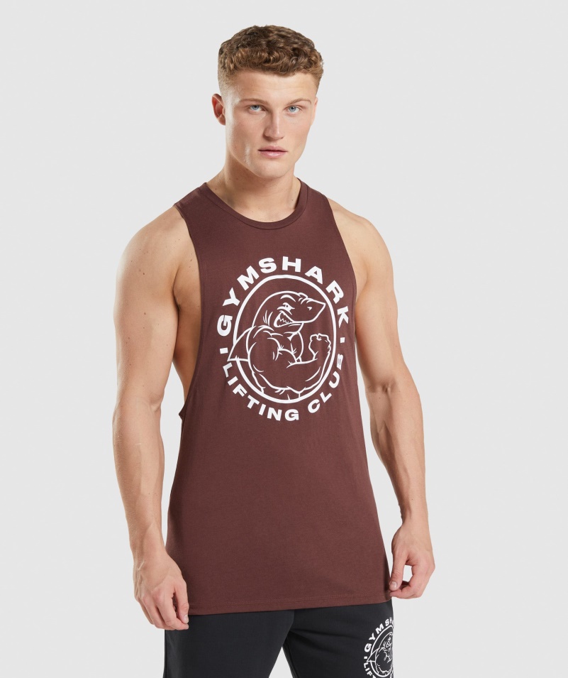 Gymshark Legacy Drop Arm Tank čerešňovo Hnedý
