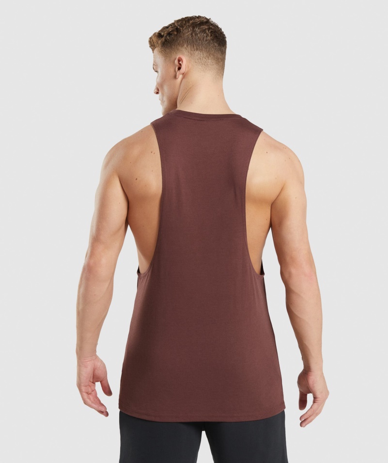 Gymshark Legacy Drop Arm Tank čerešňovo Hnedý