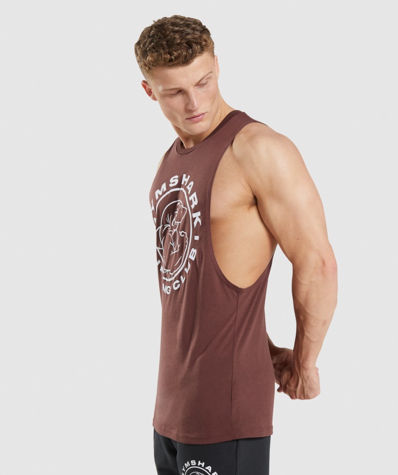 Gymshark Legacy Drop Arm Tank čerešňovo Hnedý