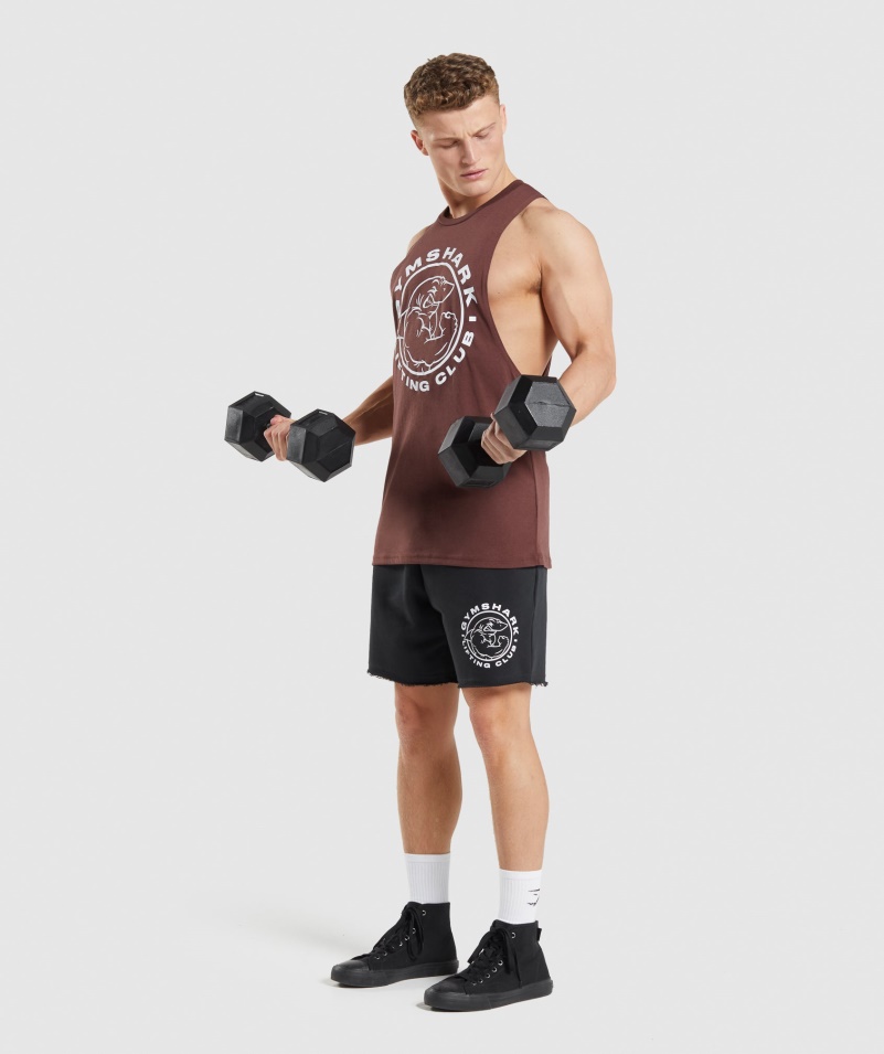 Gymshark Legacy Drop Arm Tank čerešňovo Hnedý