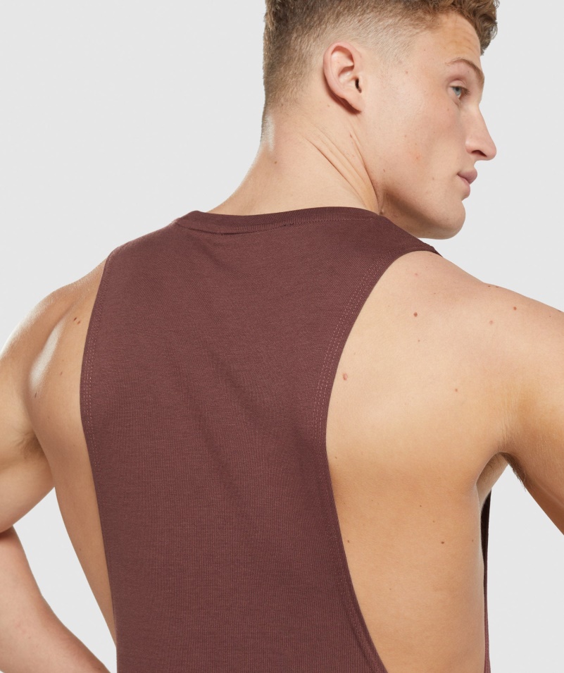 Gymshark Legacy Drop Arm Tank čerešňovo Hnedý