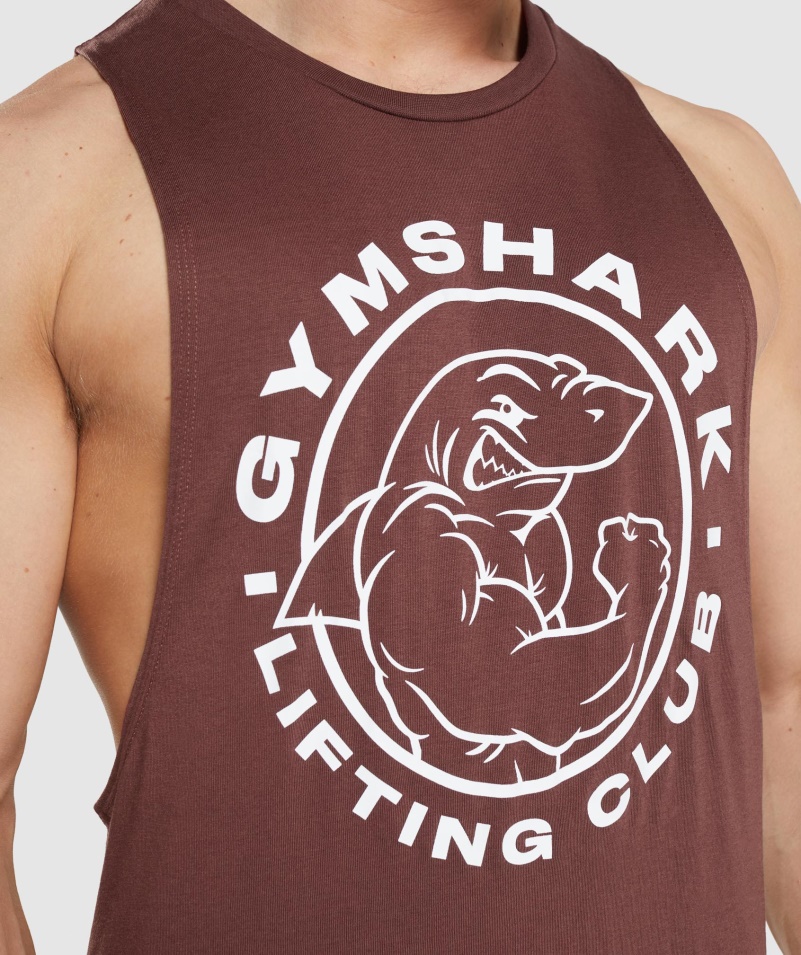 Gymshark Legacy Drop Arm Tank čerešňovo Hnedý