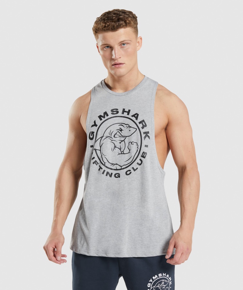Gymshark Legacy Drop Arm Tank Svetlosivá Jadrová Marl
