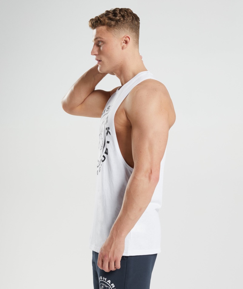 Gymshark Legacy Drop Arm Tank Biely