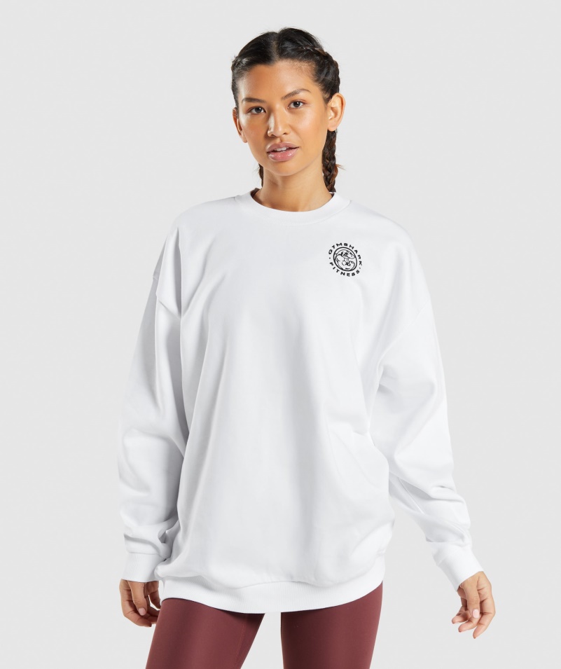 Gymshark Legacy Grafická Mikina Biela