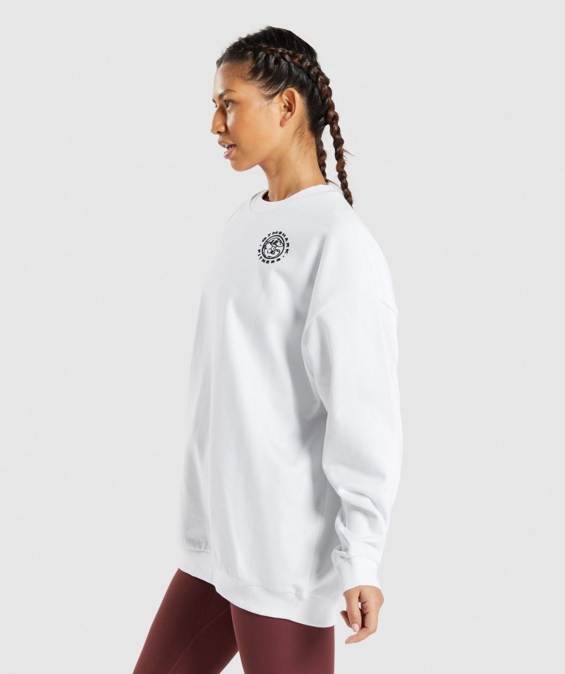 Gymshark Legacy Grafická Mikina Biela
