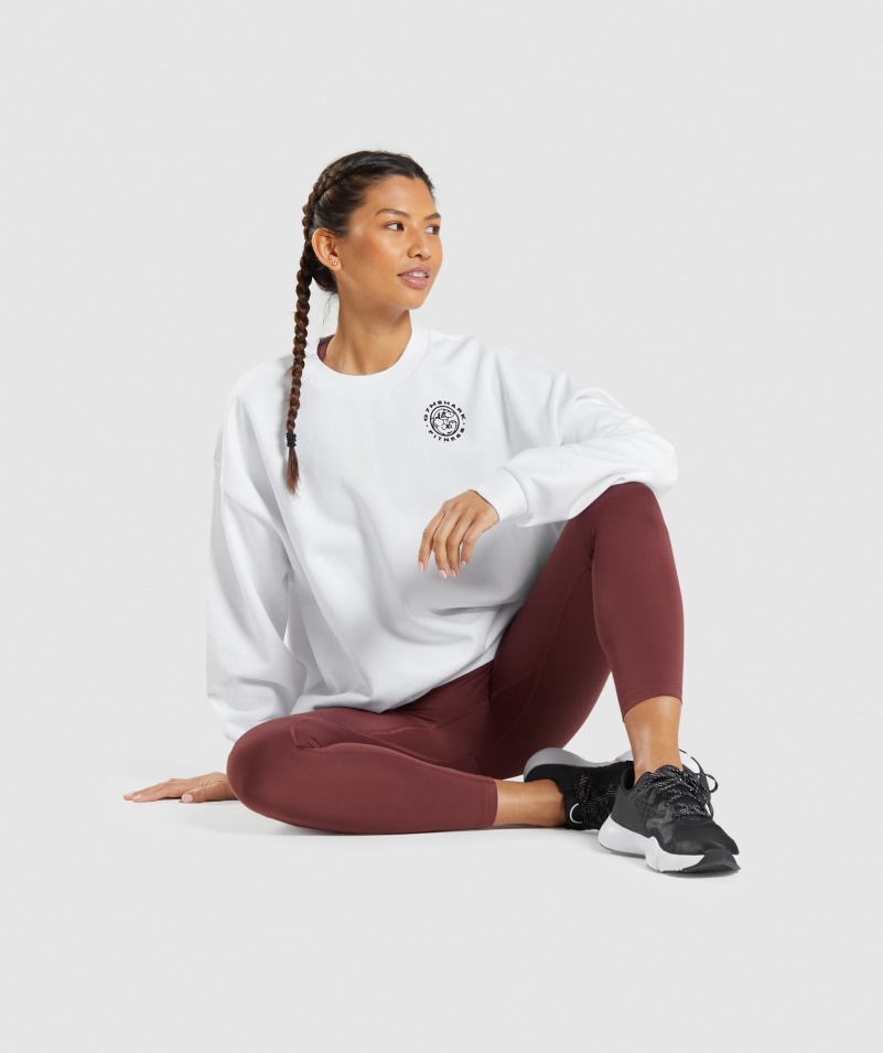 Gymshark Legacy Grafická Mikina Biela