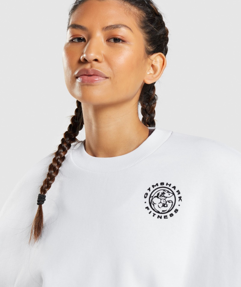 Gymshark Legacy Grafická Mikina Biela