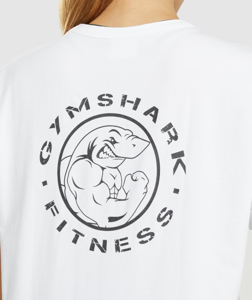 Gymshark Legacy Grafické Tričko Biele