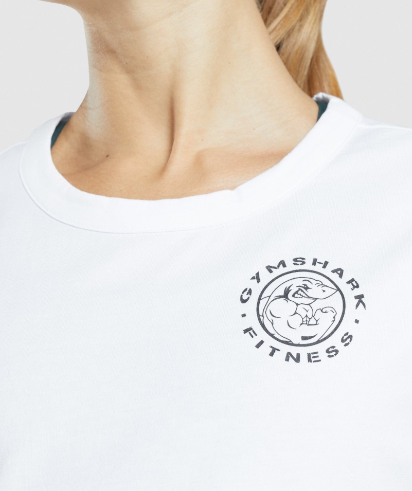 Gymshark Legacy Grafické Tričko Biele