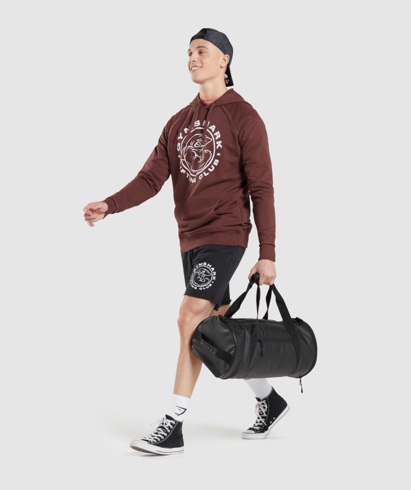 Mikina S Kapucňou Gymshark Legacy čerešňovo Hnedá