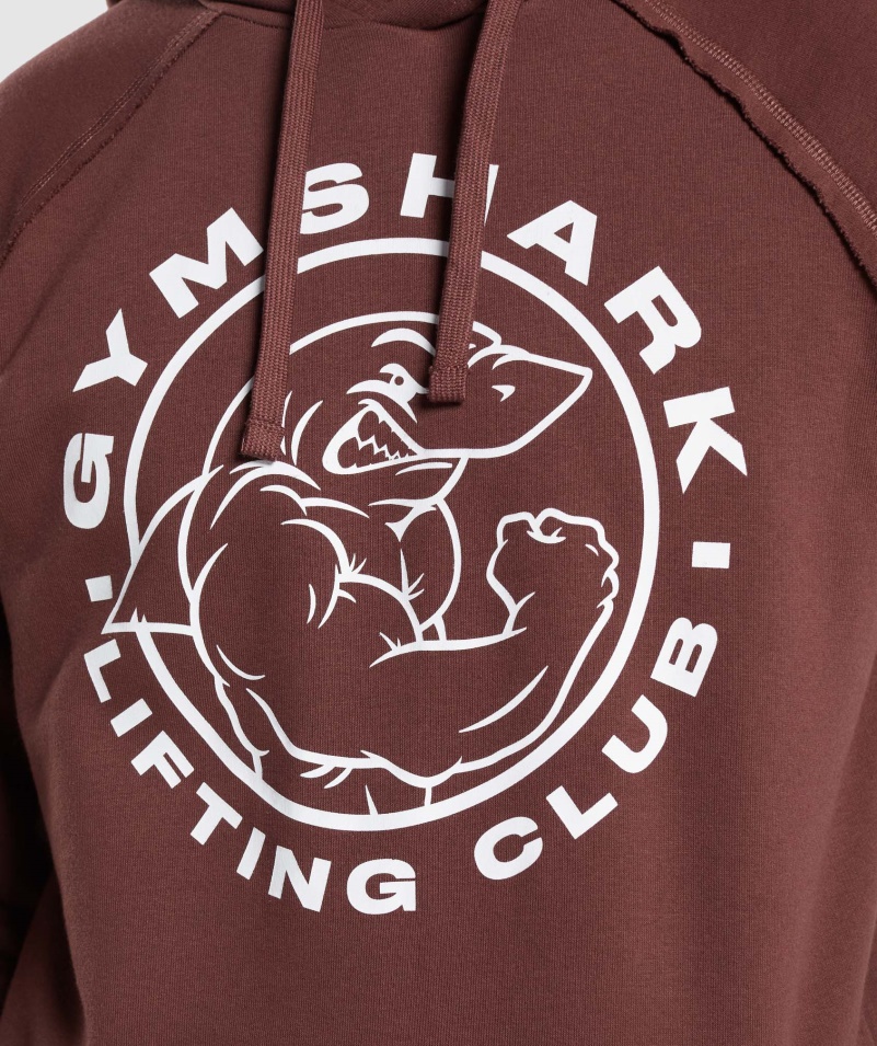 Mikina S Kapucňou Gymshark Legacy čerešňovo Hnedá