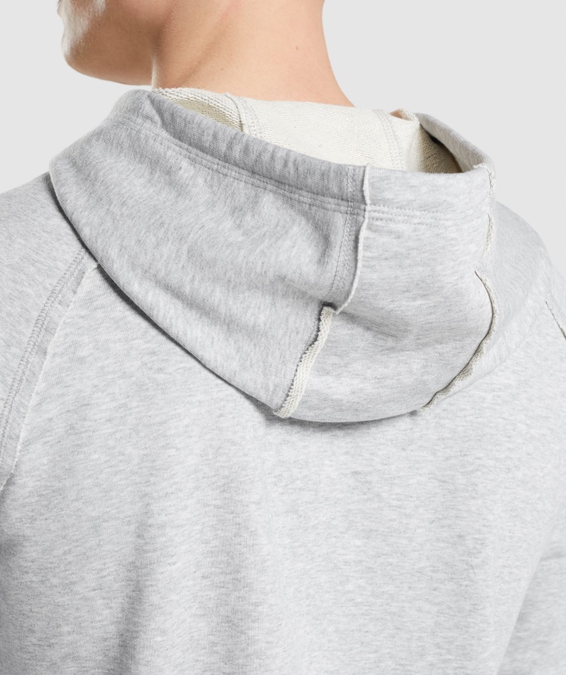 Gymshark Legacy Mikina S Kapucňou Svetlo šedá Jadrová Marl