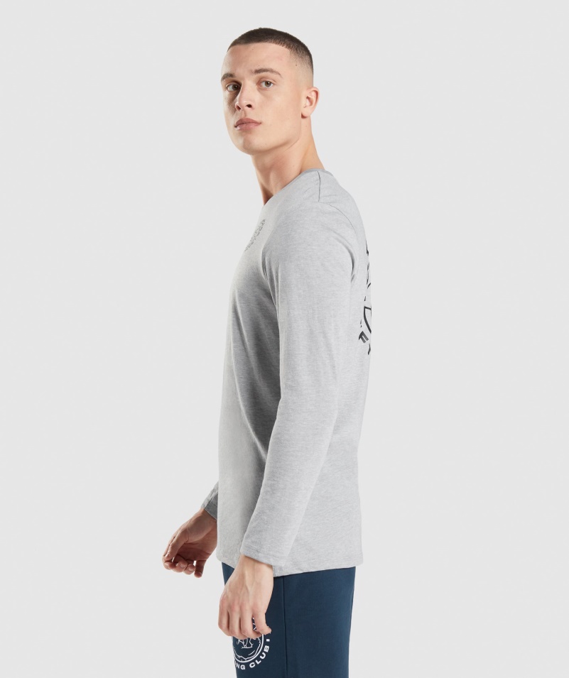 Gymshark Legacy Tričko S Dlhým Rukávom Svetlo šedé Jadro Marl