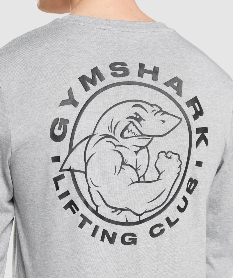 Gymshark Legacy Tričko S Dlhým Rukávom Svetlo šedé Jadro Marl
