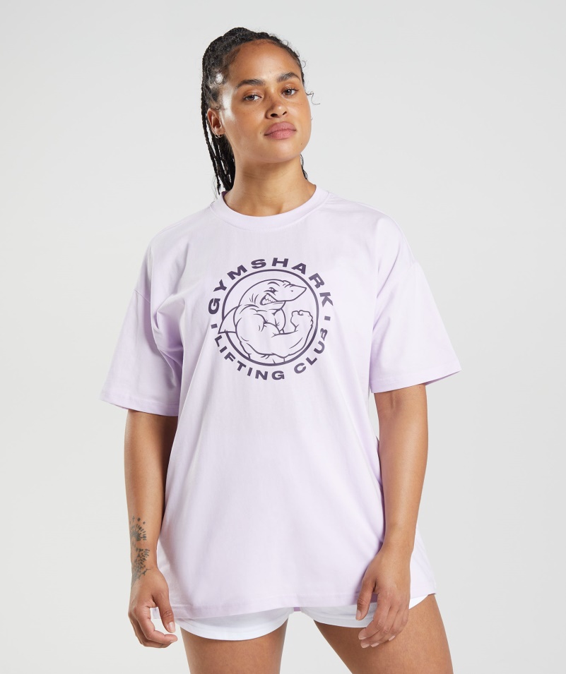 Gymshark Legacy Oversized Tričko Vyblednuté Lila