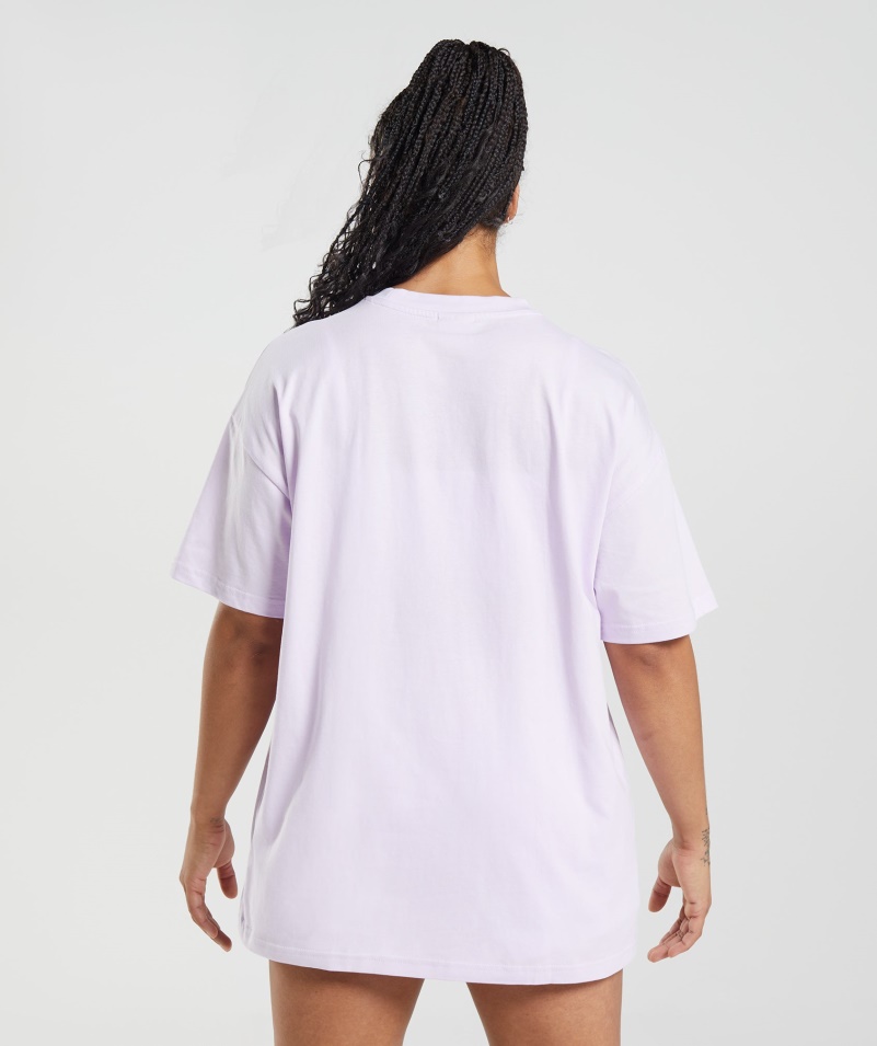 Gymshark Legacy Oversized Tričko Vyblednuté Lila