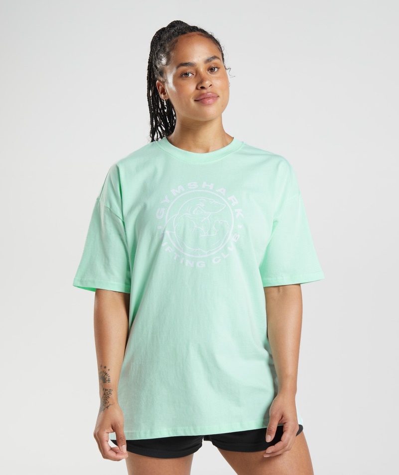 Gymshark Legacy Oversized Tričko Turbo Modré