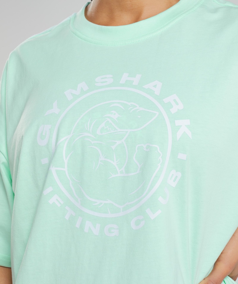 Gymshark Legacy Oversized Tričko Turbo Modré