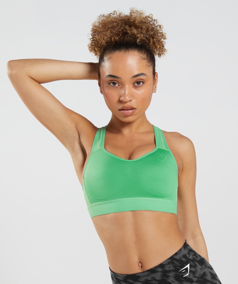 Gymshark ľahká športová Podprsenka S Vysokou Oporou Jablkovo Zelená