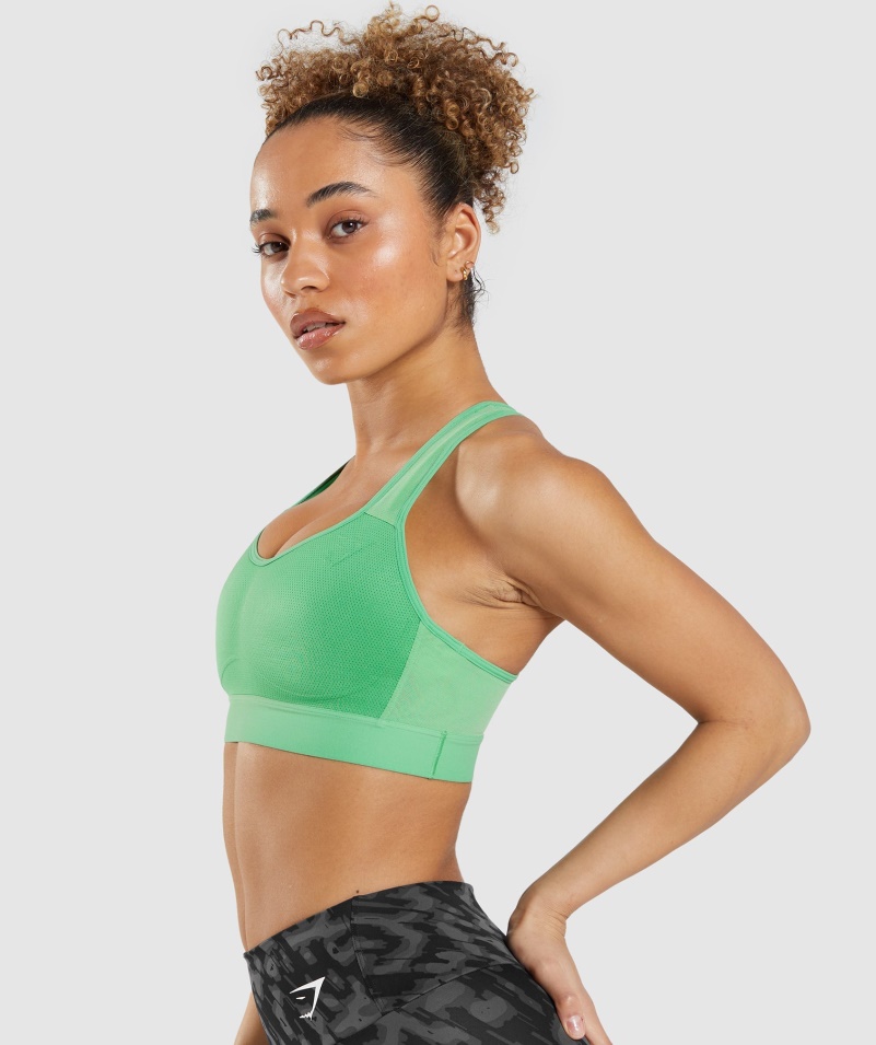 Gymshark ľahká športová Podprsenka S Vysokou Oporou Jablkovo Zelená