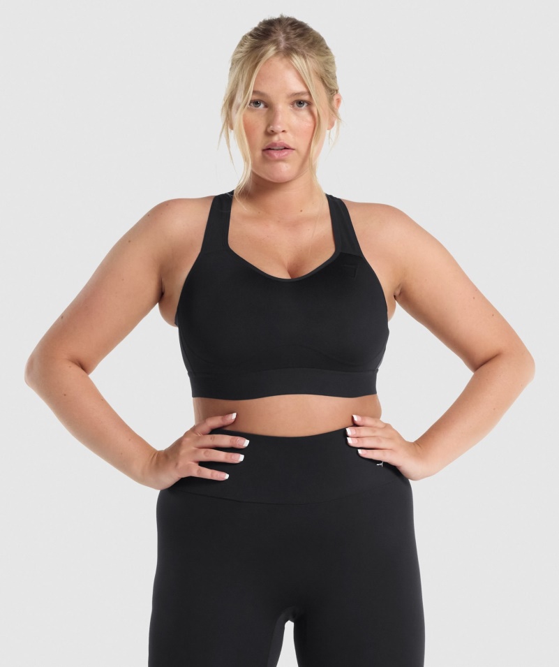 Gymshark ľahká športová Podprsenka S Vysokou Podporou čiernej Farby