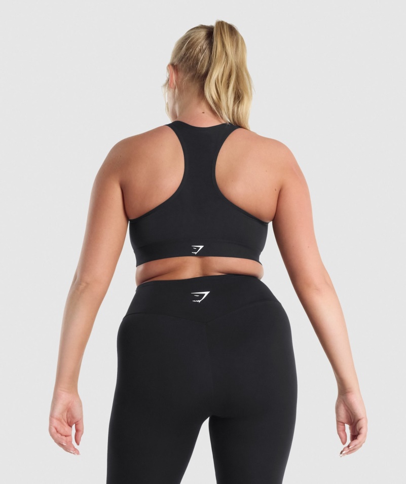 Gymshark ľahká športová Podprsenka S Vysokou Podporou čiernej Farby