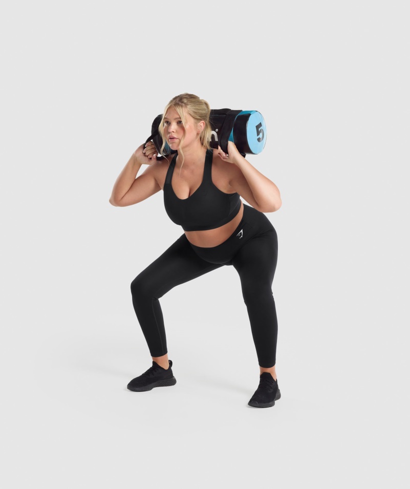 Gymshark ľahká športová Podprsenka S Vysokou Podporou čiernej Farby