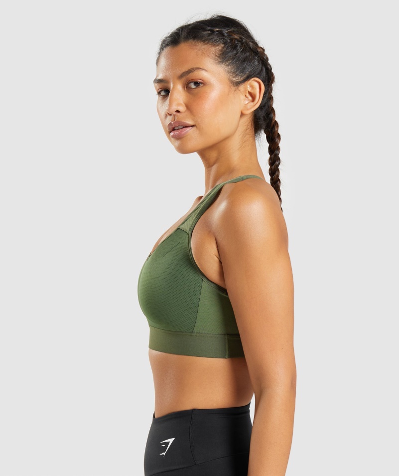 Gymshark Odľahčená športová Podprsenka S Vysokou Podporou Oliv