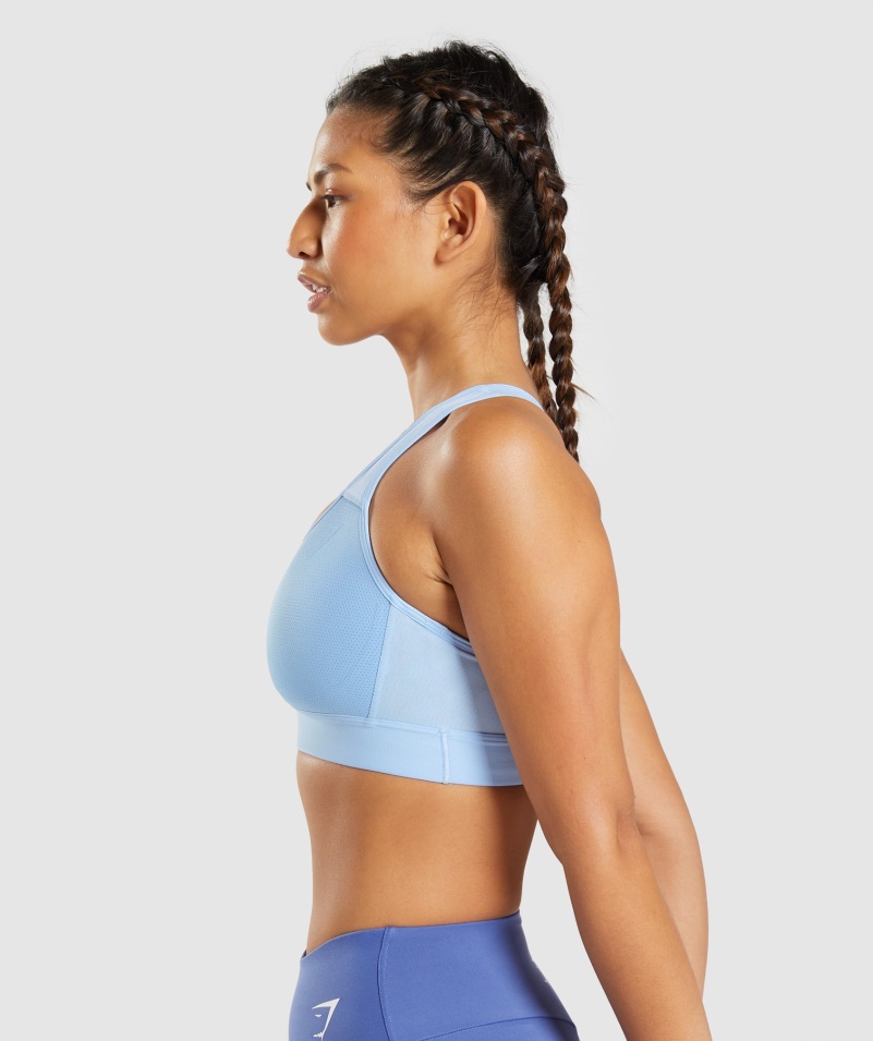 Gymshark ľahká športová Podprsenka S Vysokou Oporou Moonstone Blue