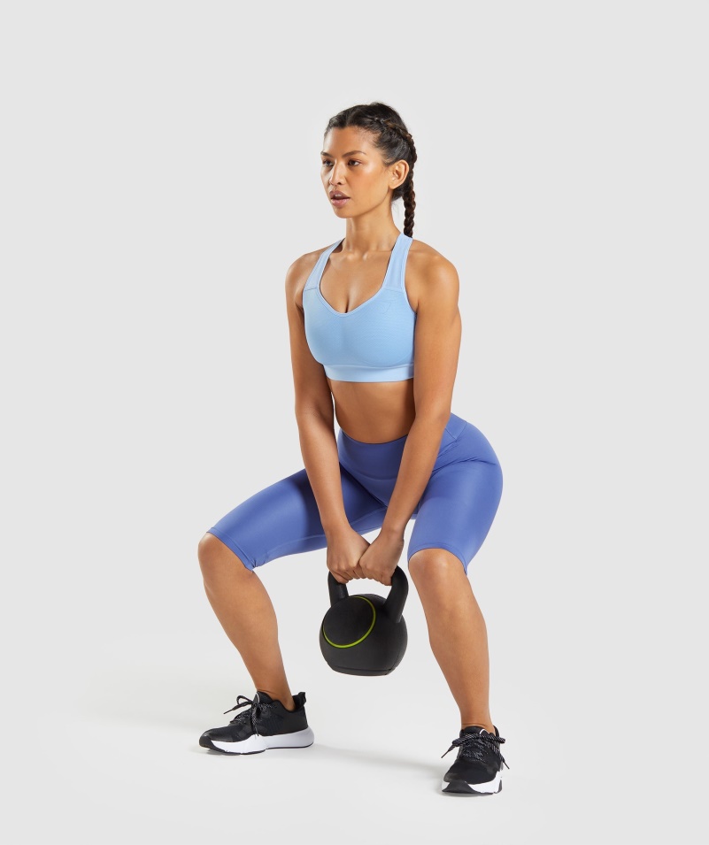 Gymshark ľahká športová Podprsenka S Vysokou Oporou Moonstone Blue