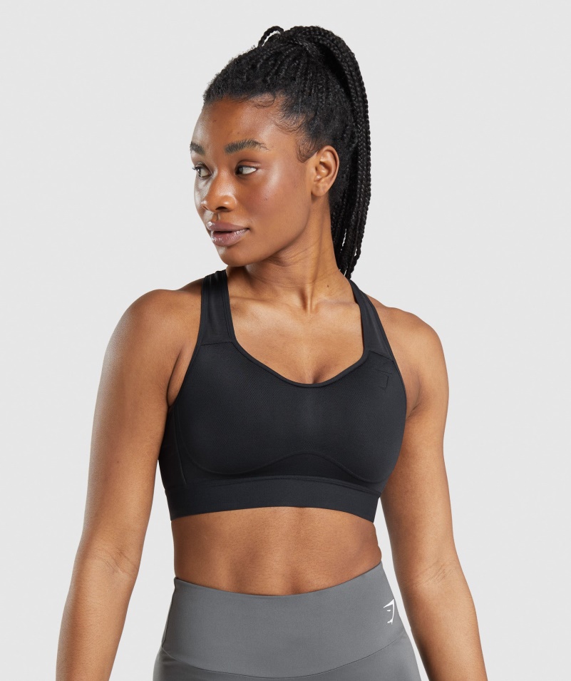 Gymshark ľahká športová Podprsenka S Vysokou Podporou Dámska čierna