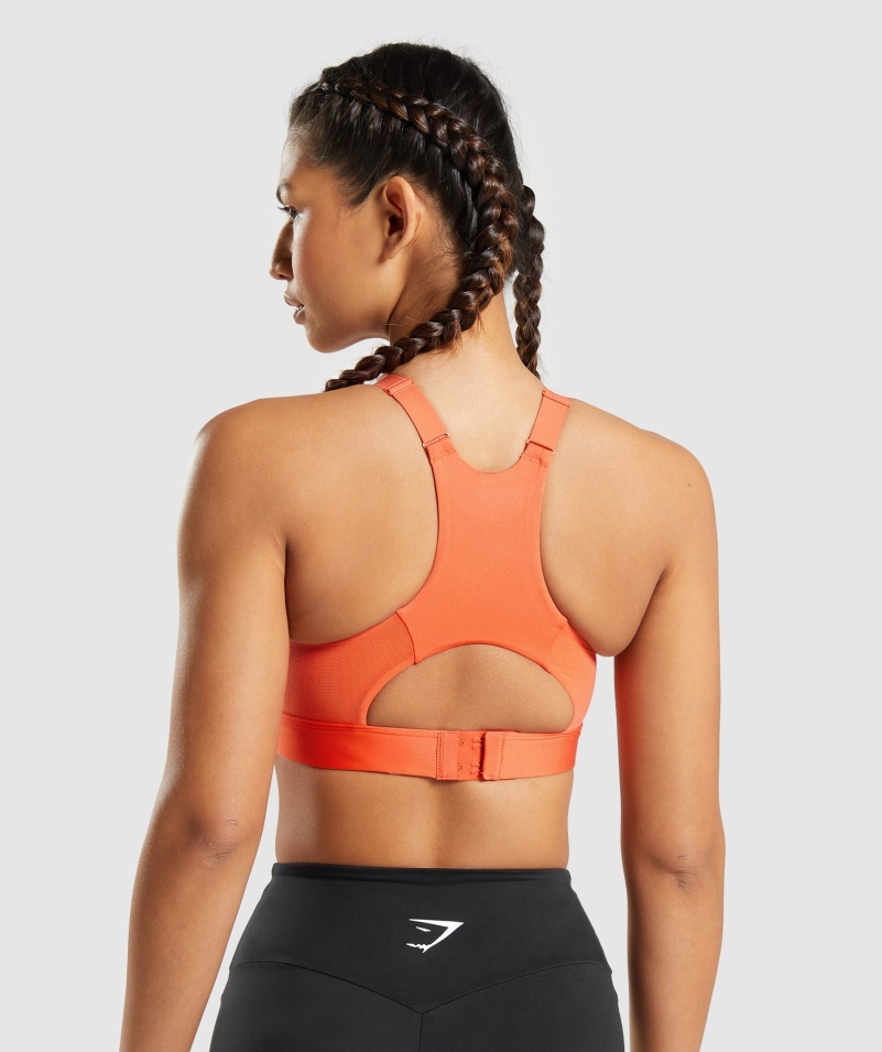 Gymshark Sieťovaný Výstrih 2.0 športová Podprsenka Papaya Oranžová