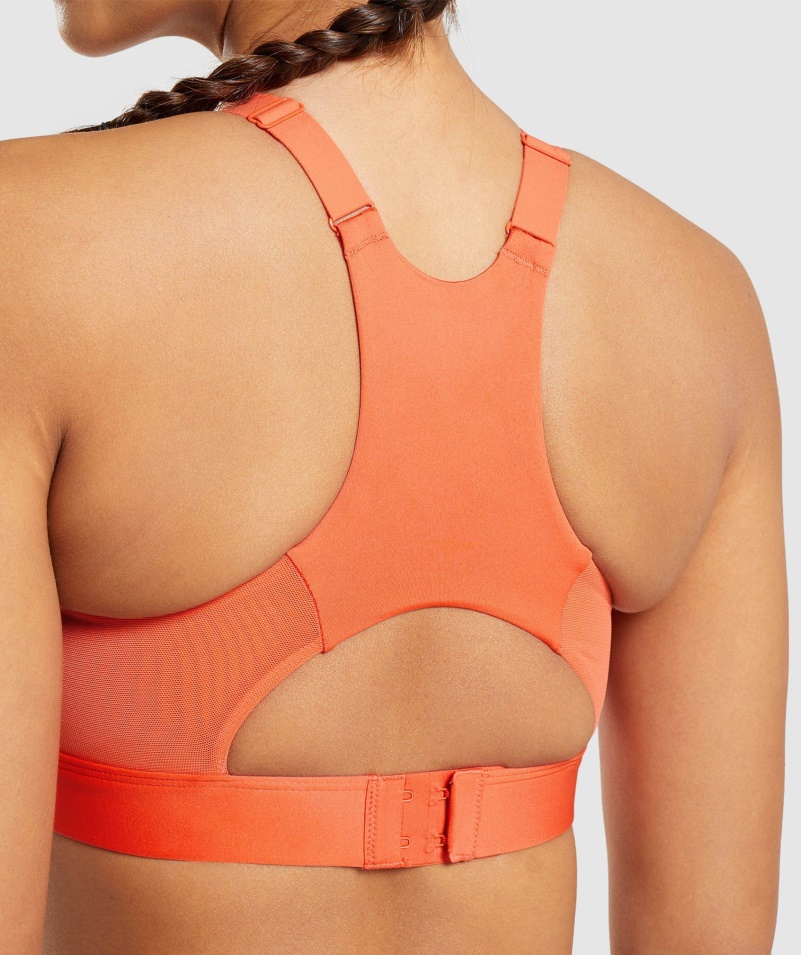 Gymshark Sieťovaný Výstrih 2.0 športová Podprsenka Papaya Oranžová