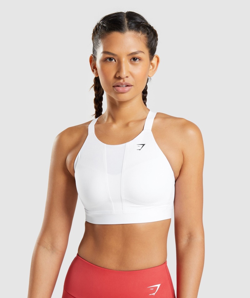 športová Podprsenka Gymshark Sieťovaný Výstrih 2.0 Biela