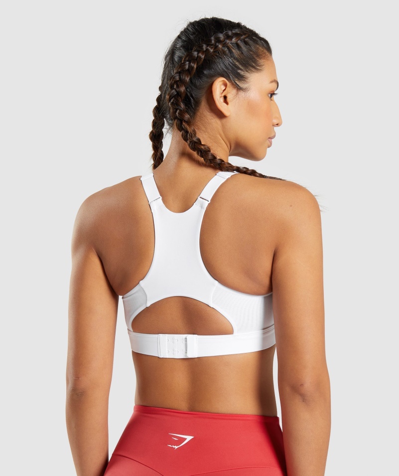 športová Podprsenka Gymshark Sieťovaný Výstrih 2.0 Biela