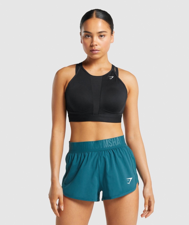 Gymshark Sieťkovaný Výstrih športová Podprsenka čierna