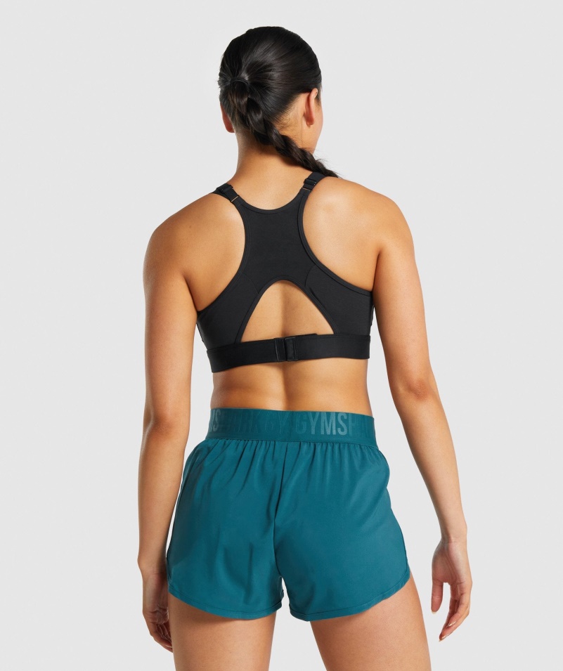 Gymshark Sieťkovaný Výstrih športová Podprsenka čierna