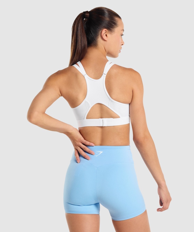 Gymshark Sieťkovaný Výstrih športová Podprsenka Biela