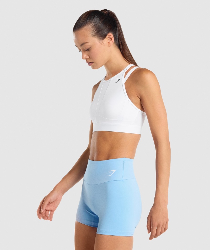 Gymshark Sieťkovaný Výstrih športová Podprsenka Biela